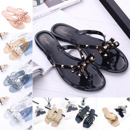 Rivets Designer Sandals Women summer Shoes Fashion Slipper Rivet pool Slide Lady Fashion Studded Sandal Flat shoes Casual Shoes slippers size 36-41