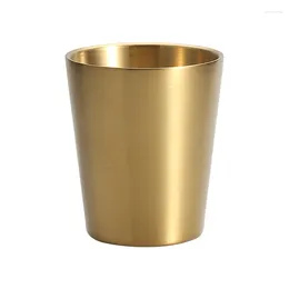 Mugs 20pcs 175ml 304 Stainless Steel Wine Cup Korean Beer Coffee Adult Mark Water Engraved Double-layer Golden Beaker