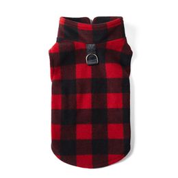 Winter warm pet clothing with thickened soft plaid fleece dog vest -LEBOQIPAISHI 02