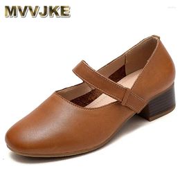 Dress Shoes Cow Mary Jane Ladies Plus Size Summer British Genuine Leather Lolita Preppy Concise Hook Strap Simple Fashion