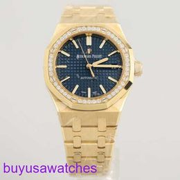 AP Wrist Watch Montre Royal Oak Series 15451BA Original Diamond Blue dial Mens and Womens Unisex Fashion Leisure Business Sports Machinery Watch