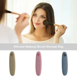 Storage Boxes Silicone Brush Holder Soft Travel Makeup Organizer Bag Case Cosmetic Pouch Toiletry Utensit