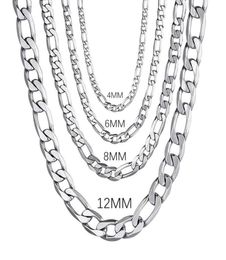 Chains Men39s 925 Sterling Silver 4MM6MM8MM12MM Curb Cuban Chain Necklace 1630 Inch For Man Women Fashion Jewellery High End 3593395