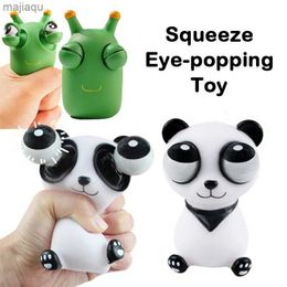 Decompression Toy Squeeze Eye-popping Panda Stress Relief Fidget Decompression Toy Staring Creative Funny Cartoon Green Bugs Childrens ToysL2404