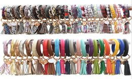 90 Colours Tassels Keyring Bracelets Wristlet Keychain Bracelet Circle Key Ring Bangle Key Ring Chain for Women2694976