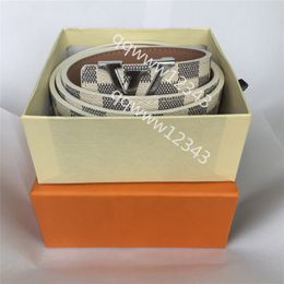 designer belts for men designer belts women 3.8cm wide belt bb simon belt Good quality luxury leather letter L and V checkerboard printed bright-faced buckle 115cm