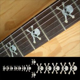Cables Fretboard Markers Inlay Sticker Decals for Guitar Bass Skull White/Red/Black