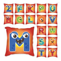 Pillow English Alphabet Letter With Big Eyes Cover Hogar Funda Cojin Housse De Coussin Office Home Decor Pillowcase