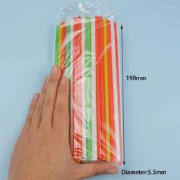 Drinking Straws 100Pcs Rietje Disposable Plastic Multicolor Striped Bendable Elbow Straight Tube Party Event Accessories