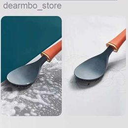 Cleaning Brushes Silicone Brush Head Toilet Brush Bathroom Cleanin Brush Set Wall-Mounted Automatic Openin And Closin No Dead Corner Wash L49