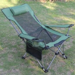 Camp Furniture Outdoor Folding Recliner Beach Chair Portable Backrest Fishing Camping Lounge Nap Silla Plegable WKOC