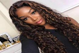 Hd Transparent Lace Wig Highlight Lace Front Human Hair Invisible Front Wigs Malaysian Curly Wig 136 Deep Part Aimoonsa84067581875497