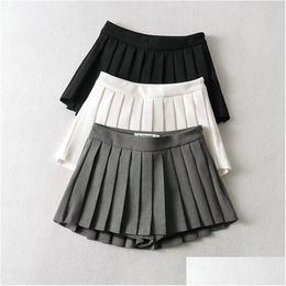 Skirts Summer High Waist Womens Y Mini Vintage Pleated Skirt Korean Tennis Short White Black 220511 Drop Delivery Apparel Women'S Clo Dhjv3