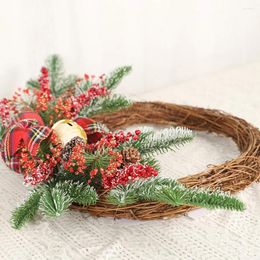 Decorative Flowers 30 PCS Green Leaves Artificial Pine Needles Office Indoor Plants DIY Craft Xmas Wreath Plastic Christmas Decor