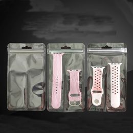 Universal Clear White Plastic Package Bag For Apple Watch Band Smart watch Accessories Bracelet Nylon Strap Separation Display Dustproof Bag