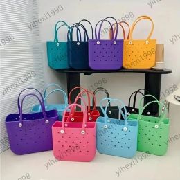 Bogg Bag Silicone Beach Grande bolsa de luxo Eva Plástico Bolsas de praia Pink Candy Blue Mulheres Bolsa Cosmética PVC Basca Bolsa de Viagem de Viagem