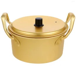 Double Boilers Korean Ramen Household Small Cooking Pot Gas Double-ear Soup Thickened And Deepened Instant Noodle Yellow Aluminium Home