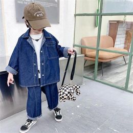 Clothing Sets Boys Coat Pants Kids Suits Cotton 2PCS/Set 2024 Thread Jean Spring Autumn Sport Teenagers Children