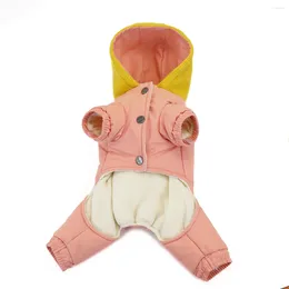Dog Apparel Winter Pet Clothes Hooded Super Thick Cotton Coat Small Jumpsuit For Dogs Puppy
