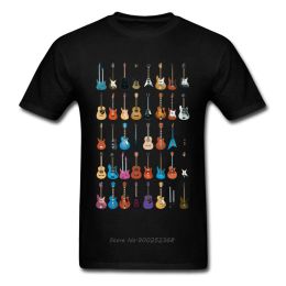 Cables Love Guitar Tshirt Men Different Guitars T Shirt Music Lover Funny Tshirt Swag Clothing Custom Summer Coolest Black Streetwear