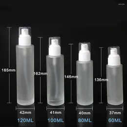 Storage Bottles 60ml Lotion Bottle Pump 2oz Clear Frosted Glass Mist Spray