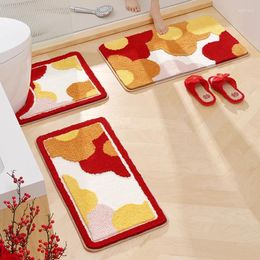 Bath Mats Creative Flower Mat Set High Quality Bathroom Carpet Shower Absorbent Non-slip Entry Door Bedside Rug Kitchen