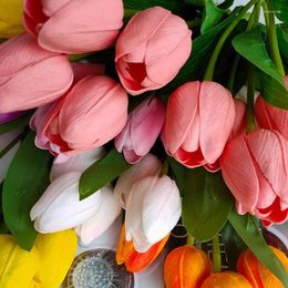 Decorative Flowers 10/5PCS Artificial Tulips Simulation Fake Flower DIYFlower Arrangement Wedding Party Birthday Gift Home Decoration