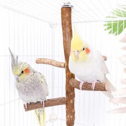 Other Bird Supplies Pet Parrot Stand Wood Toy Standing Stick Pole Biting Molar Claw Grinding Parakeet Hamster Branch Perches Cage Supplier