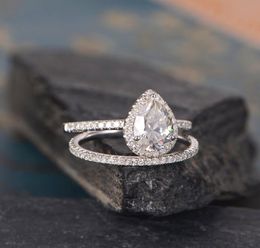 Vecalon 2019 Fashion Cute Female White Pink Diamond Ring Set Vintage 925 Silver Engagement Rings For Women Diamond Bridal Ring2426063