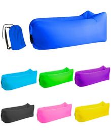 Square head Nylon Light Waterproof Inflatable Sleeping bags lazy sofa camping air bed Adult Beach Lounge Chair Fast Folding3910380