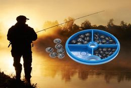 0611518g Round Split S Lead Weight Pesca Fishing Tackle Tool Accessories Lead Drop Black Fishing Sinker Kits With Box65059654042189