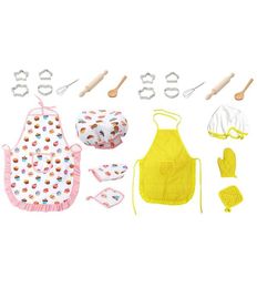 11PCs Role Play Children Kitchen Cooking Baking Girls Toys Cooker Play Set New Children Kids Kitchen Bake Set Hat Apron7108345