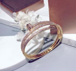 2019Popular brand S925 silver plated s Nail Bracelet double ring bracelet classic design trend fashion dance party couple luxury B9709460