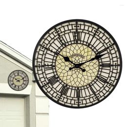 Wall Clocks Waterproof Outdoor Roman Numeral Garden Clock Weatherproof Creative Round For Patio Pool Kitchen Deck Porch