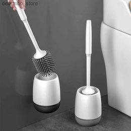 Cleaning Brushes 1pc Silicone Head Toilet Brush Bathroom Accessories Sets Wall Mounted Cleanin Brush Lon Handle Toilet Brush L49