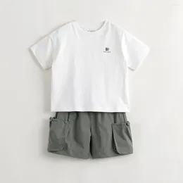 Clothing Sets MARC&JANIE Boys Ultra-Light Quick-Dry Casual Loose Sports Short Sleeve Suit For Summer 240529