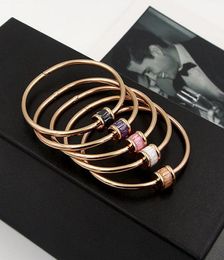 Boho Natural Stone Round Colorful Austrian Crystal Bracelet for Women Love Screw Bangle Indian Jewelry K00198356886