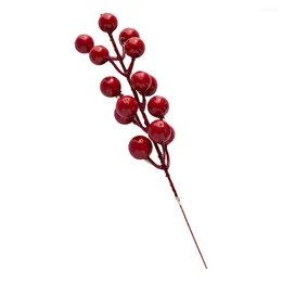 Decorative Flowers 10 Pack Artificial Red Berry Stems Novelty Home Fruit Ornaments Delicate Holiday Floral Picks Crafts Wedding Party Decor