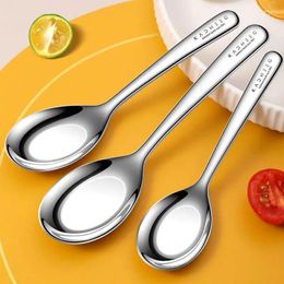 Dinnerware Sets Stainless Steel Spoons Round Head Silverware Dishwasher Safe Multi-Functional Tableware Kitchen Accessories