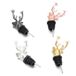 Modern Dispenser for Wine Zinc Alloy Deer Elk Lion Head Mouth Wine Unique Wine Bottle Stoppers Wine Aerators Pourers Bar Tools