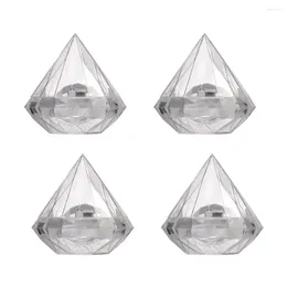 Gift Wrap 12 Pcs Diamond Shaped Candy Boxes Thicken Plastic Wedding Favours Birthday Party Decorating Ornament Container (7x7cm S)