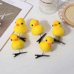 New Flocking Little Clip Big Yellow Duck Spring Card Push Scan Code Small Gift Student Award Hair Accessories