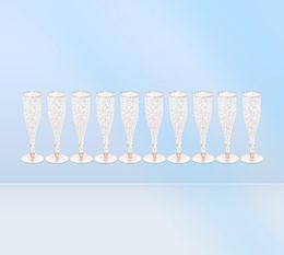 Disposable Dinnerware 20pcs Gold Glitter Plastic Champagne Flutes Cups Toasting Glasses Wedding Baby Shower Party Supplies4308999