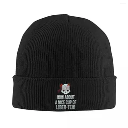 Berets Helldivers Game Skull Knitted Hat Women's Men's Beanie Winter Hats Acrylic Crochet Caps