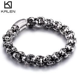 Fashionable Titanium Steel Skull Bracelet Mens Trendy and Personalized Stainless Ghost Head Jewelry