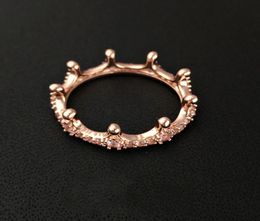 18K Rose gold Enchanted Crown RING Original Box for 925 Sterling Silver CZ Diamond Women Wedding Ring Set5247955