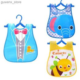 Bibs Burp Cloths 3 piece Cartoon Baby Bibs Waterproof Newborn Bandanas Feeding Baby Burp Cloths Girls Boys Saliva Towel Print Apron Y240415Y240417ORAN