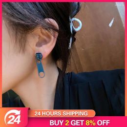 Stud Earrings Zipper Personality Piercing Geometry Jewellery Gift Fashion Women
