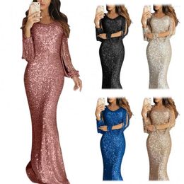 Casual Dresses Women Party Dress Sequined Tassel Long Sleeve V Neck Bodycon Maxi Women's Clothing