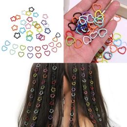 Hair Clips 100pcs Heart/Star Rings Jewellery DIY Dreadlocks Braid Cuff Charm Decoration Accessories For Women